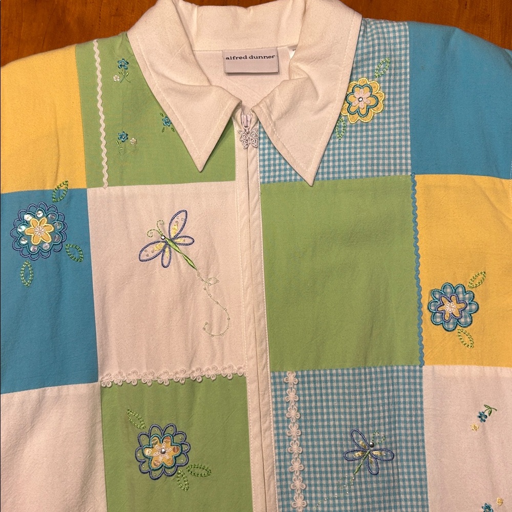 Alfred Dunner Lightweight Patchwork Embroidered M… - image 4